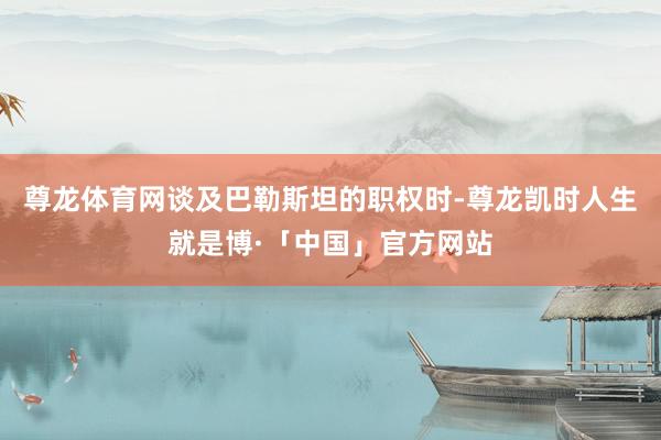尊龙体育网谈及巴勒斯坦的职权时-尊龙凯时人生就是博·「中国」官方网站