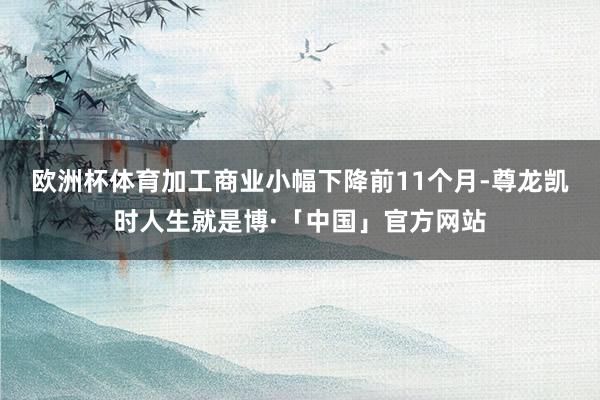 欧洲杯体育加工商业小幅下降　　前11个月-尊龙凯时人生就是博·「中国」官方网站