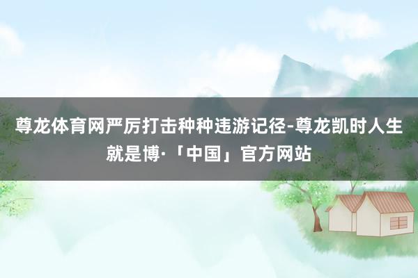 尊龙体育网严厉打击种种违游记径-尊龙凯时人生就是博·「中国」官方网站