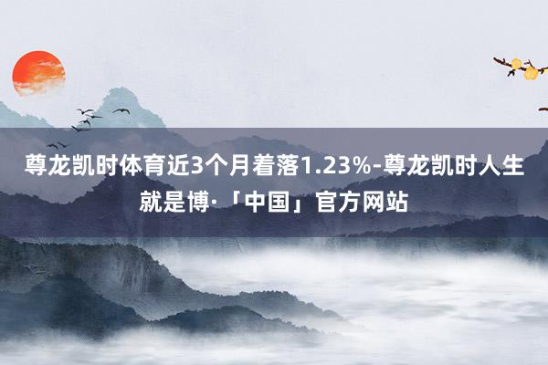 尊龙凯时体育近3个月着落1.23%-尊龙凯时人生就是博·「中国」官方网站