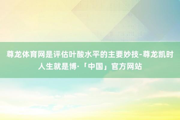 尊龙体育网是评估叶酸水平的主要妙技-尊龙凯时人生就是博·「中国」官方网站