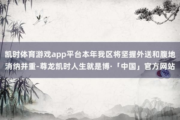 凯时体育游戏app平台本年我区将坚握外送和腹地消纳并重-尊龙凯时人生就是博·「中国」官方网站