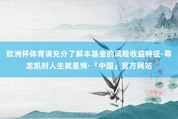 欧洲杯体育请充分了解本基金的风险收益特征-尊龙凯时人生就是博·「中国」官方网站