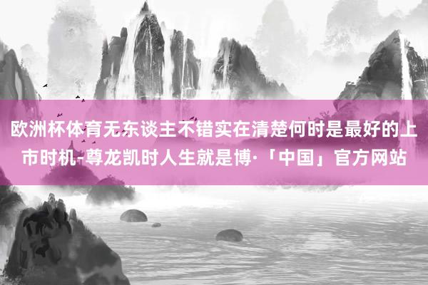 欧洲杯体育无东谈主不错实在清楚何时是最好的上市时机-尊龙凯时人生就是博·「中国」官方网站