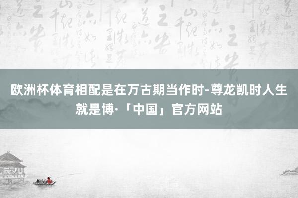 欧洲杯体育相配是在万古期当作时-尊龙凯时人生就是博·「中国」官方网站
