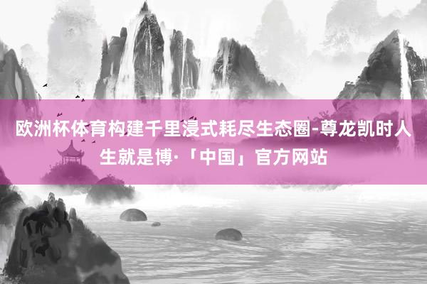 欧洲杯体育构建千里浸式耗尽生态圈-尊龙凯时人生就是博·「中国」官方网站