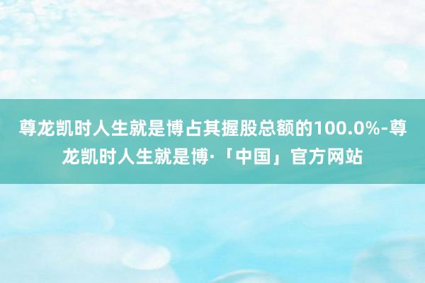 尊龙凯时人生就是博占其握股总额的100.0%-尊龙凯时人生就是博·「中国」官方网站