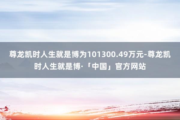 尊龙凯时人生就是博为101300.49万元-尊龙凯时人生就是博·「中国」官方网站