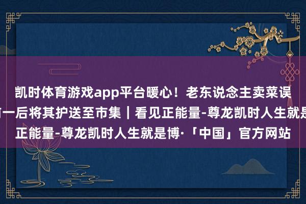 凯时体育游戏app平台暖心！老东说念主卖菜误入高架桥，两铁骑一前一后将其护送至市集｜看见正能量-尊龙凯时人生就是博·「中国」官方网站