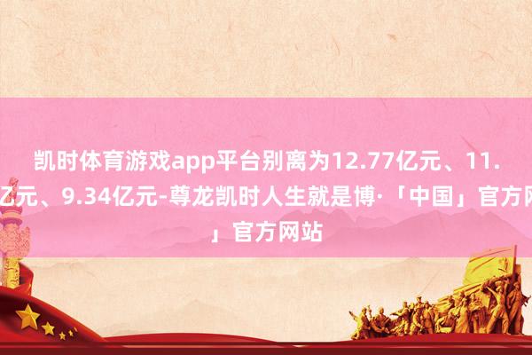 凯时体育游戏app平台别离为12.77亿元、11.43亿元、9.34亿元-尊龙凯时人生就是博·「中国」官方网站