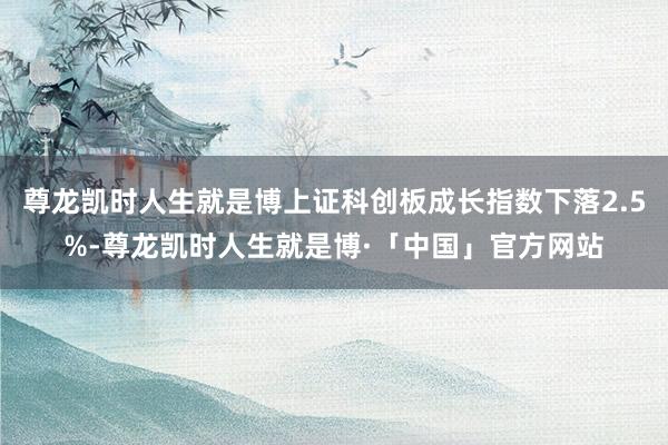 尊龙凯时人生就是博上证科创板成长指数下落2.5%-尊龙凯时人生就是博·「中国」官方网站