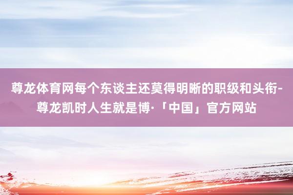 尊龙体育网每个东谈主还莫得明晰的职级和头衔-尊龙凯时人生就是博·「中国」官方网站