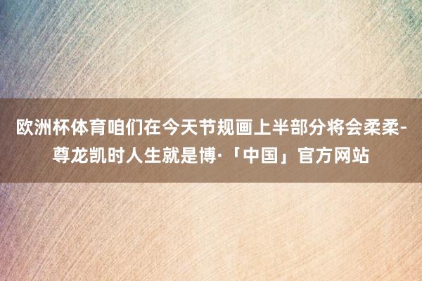 欧洲杯体育咱们在今天节规画上半部分将会柔柔-尊龙凯时人生就是博·「中国」官方网站