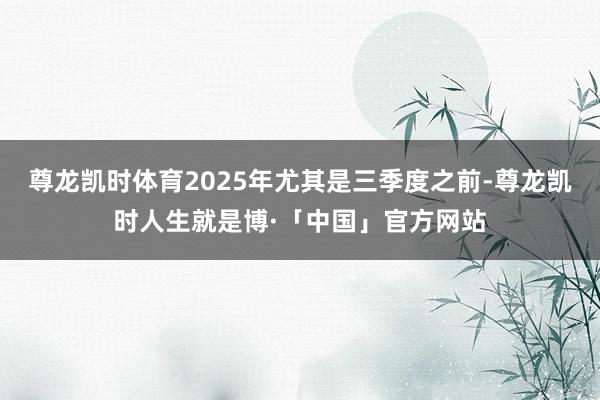 尊龙凯时体育2025年尤其是三季度之前-尊龙凯时人生就是博·「中国」官方网站