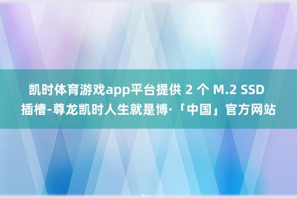 凯时体育游戏app平台提供 2 个 M.2 SSD 插槽-尊龙凯时人生就是博·「中国」官方网站