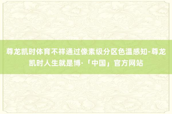 尊龙凯时体育不祥通过像素级分区色温感知-尊龙凯时人生就是博·「中国」官方网站