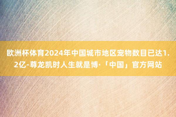 欧洲杯体育2024年中国城市地区宠物数目已达1.2亿-尊龙凯时人生就是博·「中国」官方网站