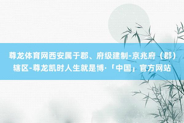 尊龙体育网西安属于郡、府级建制-京兆府（郡）辖区-尊龙凯时人生就是博·「中国」官方网站